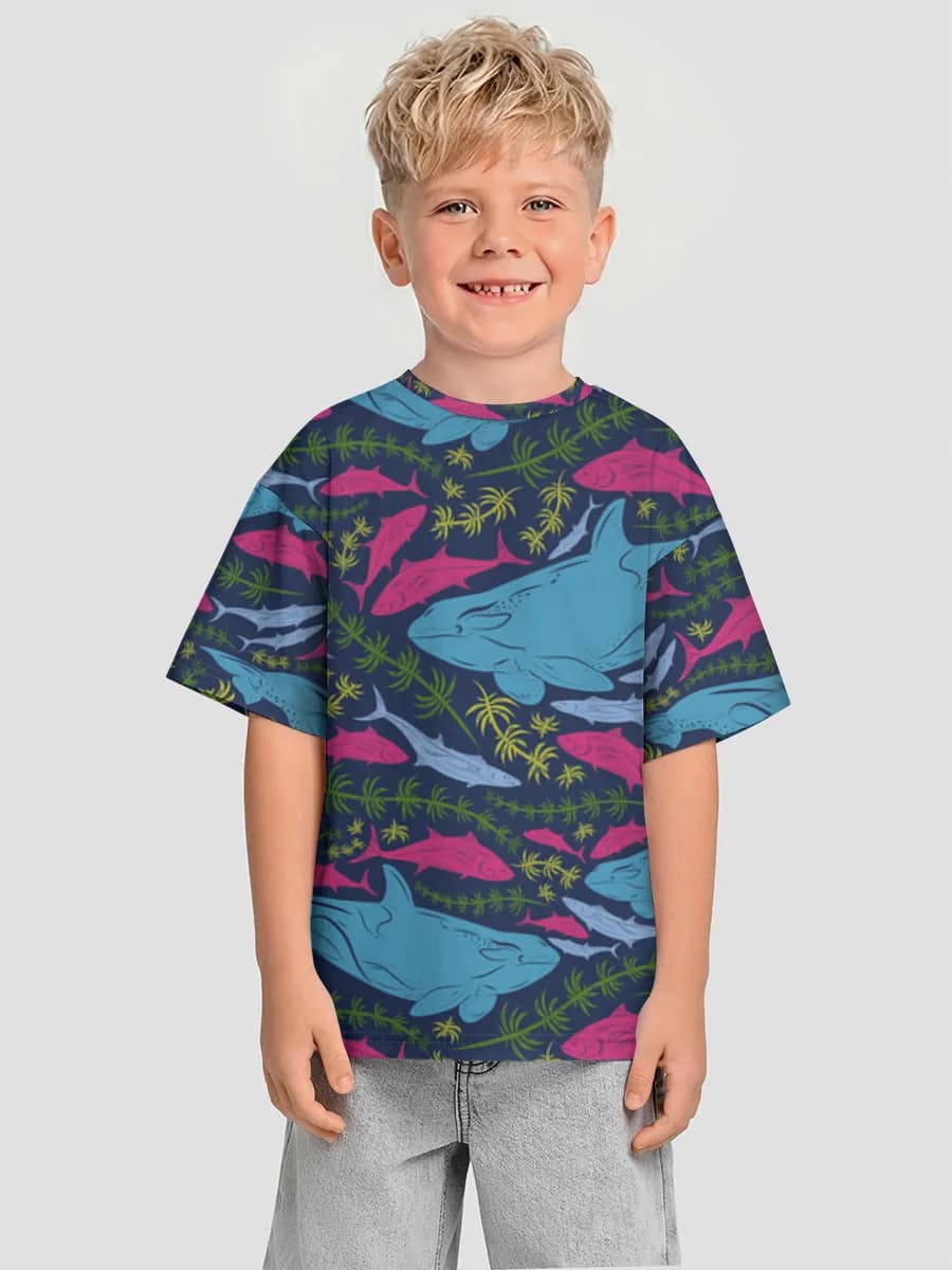 Oversized Baumwoll-T-Shirt Jungen