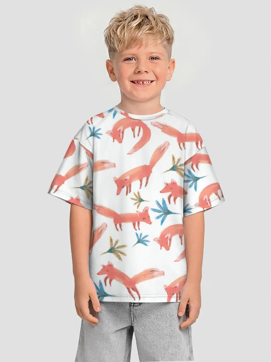 Oversized Baumwoll-T-Shirt Jungen