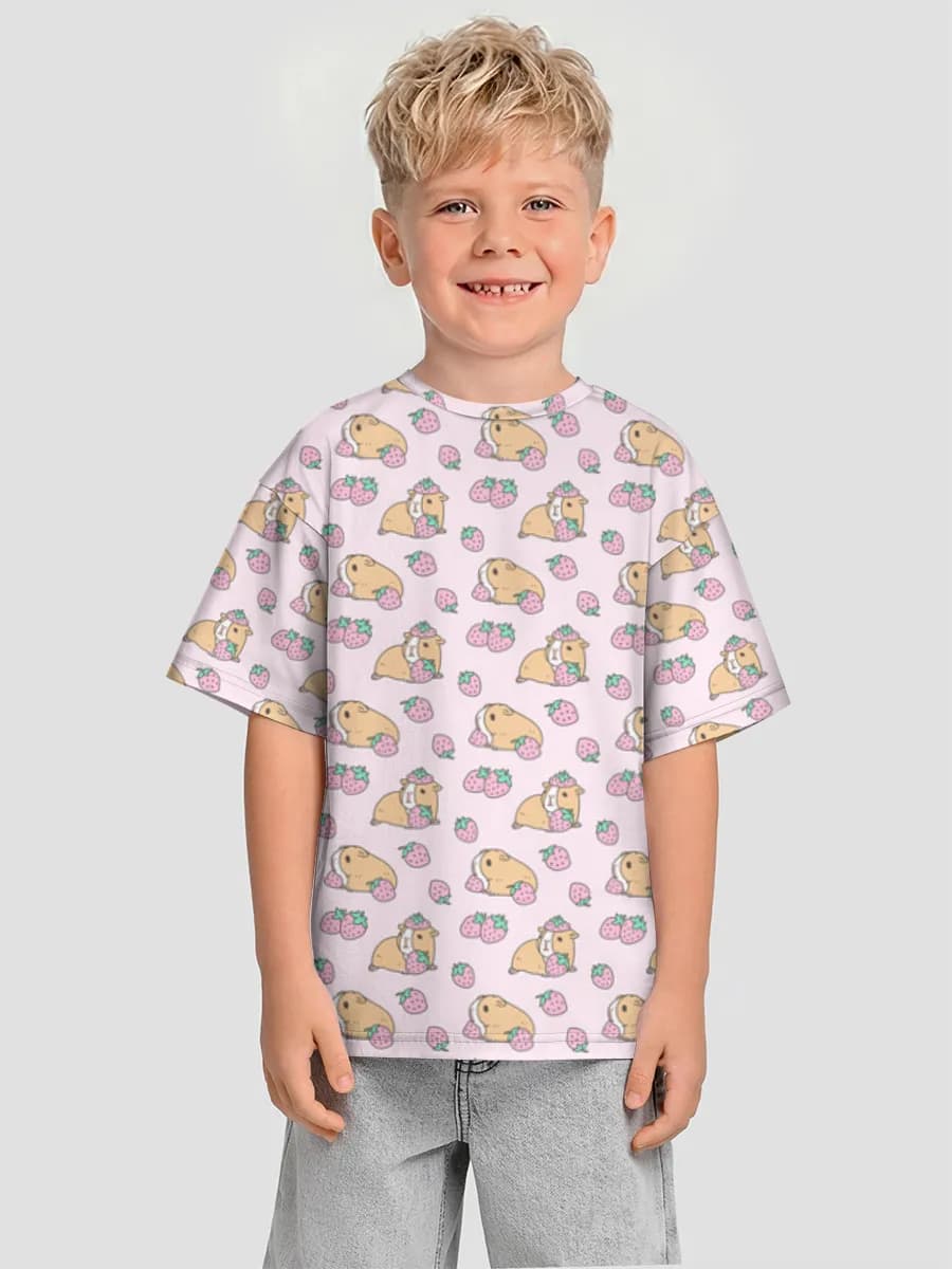 Boys' oversized cotton T-shirt
