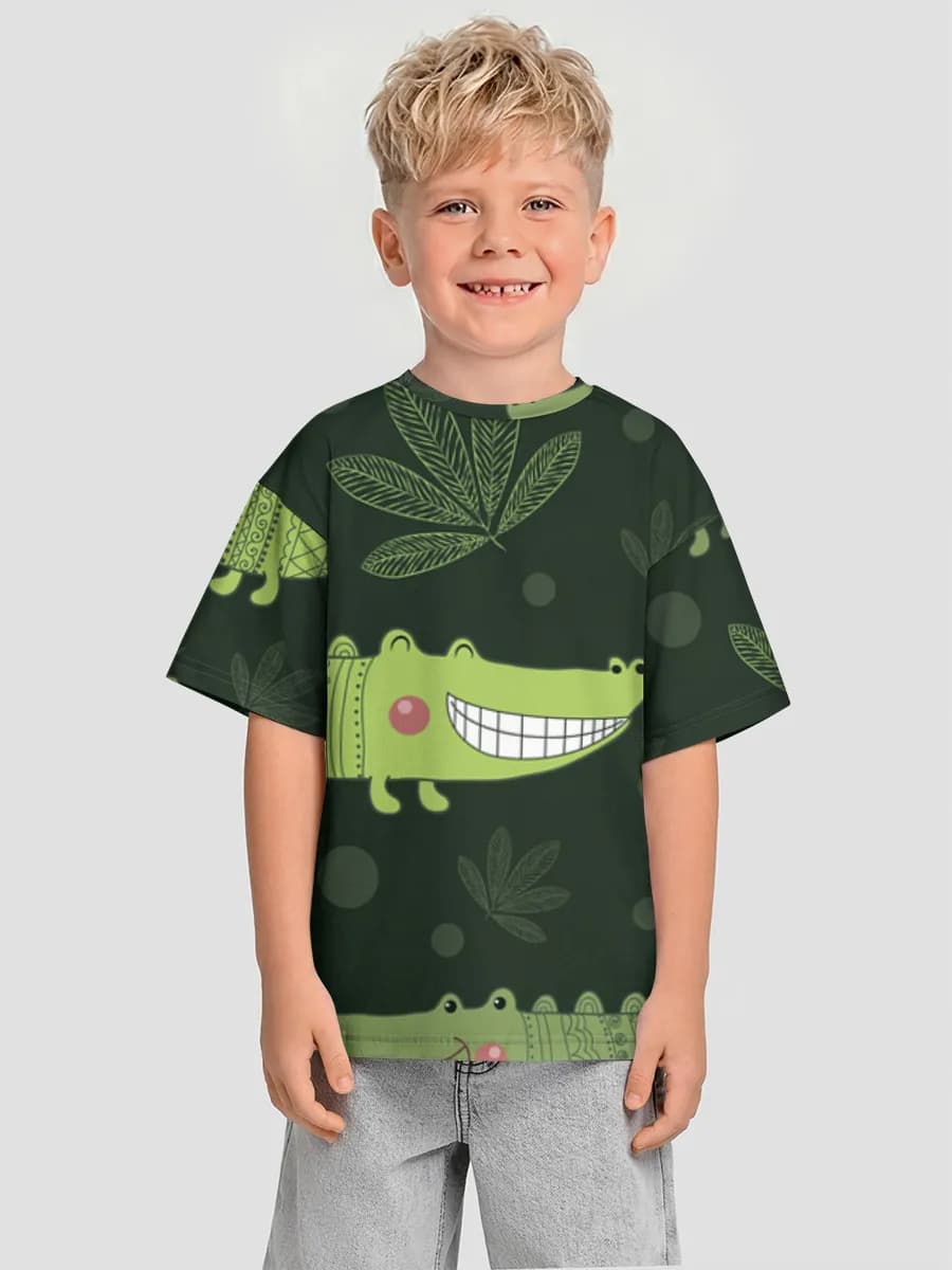 Boys' oversized cotton T-shirt