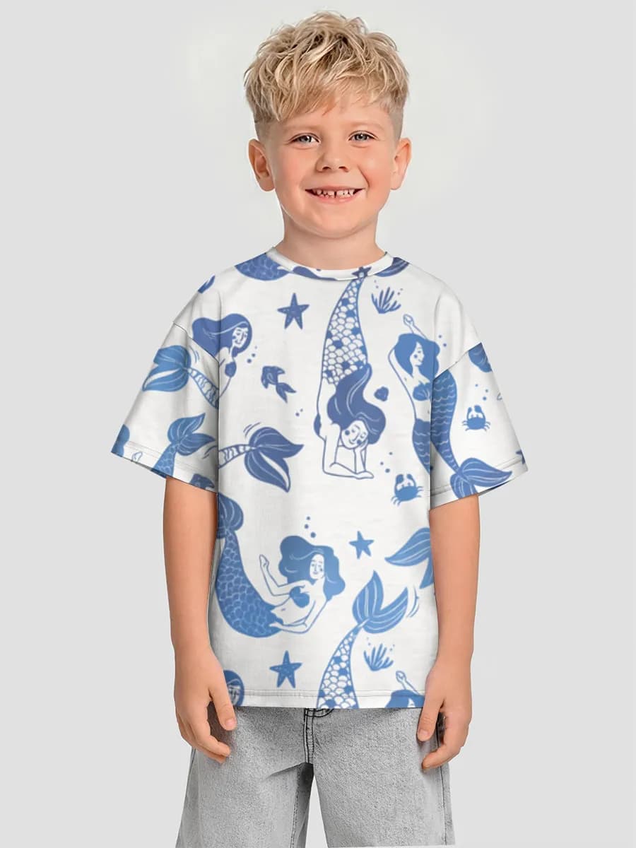 Boys' oversized cotton T-shirt