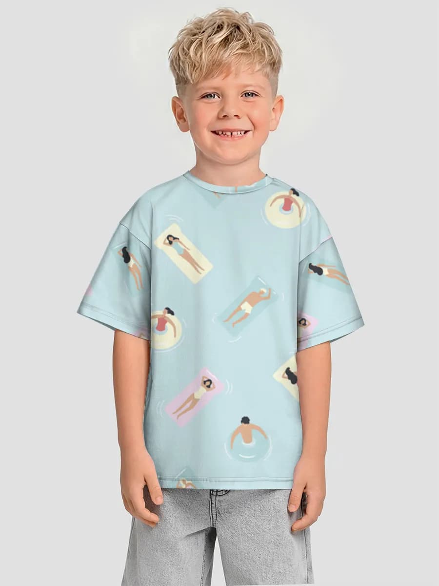 Oversized Baumwoll-T-Shirt Jungen