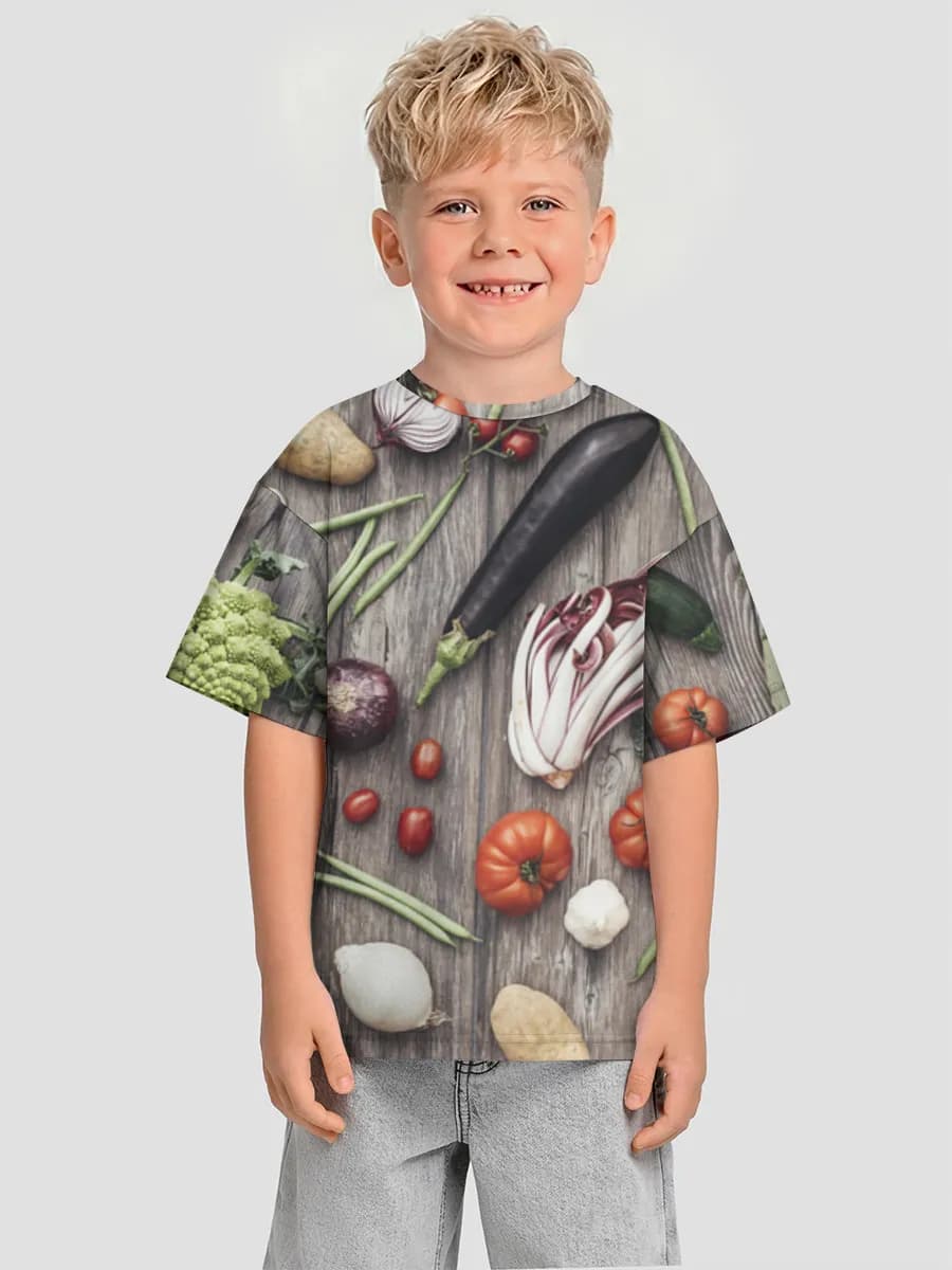 Boys' oversized cotton T-shirt