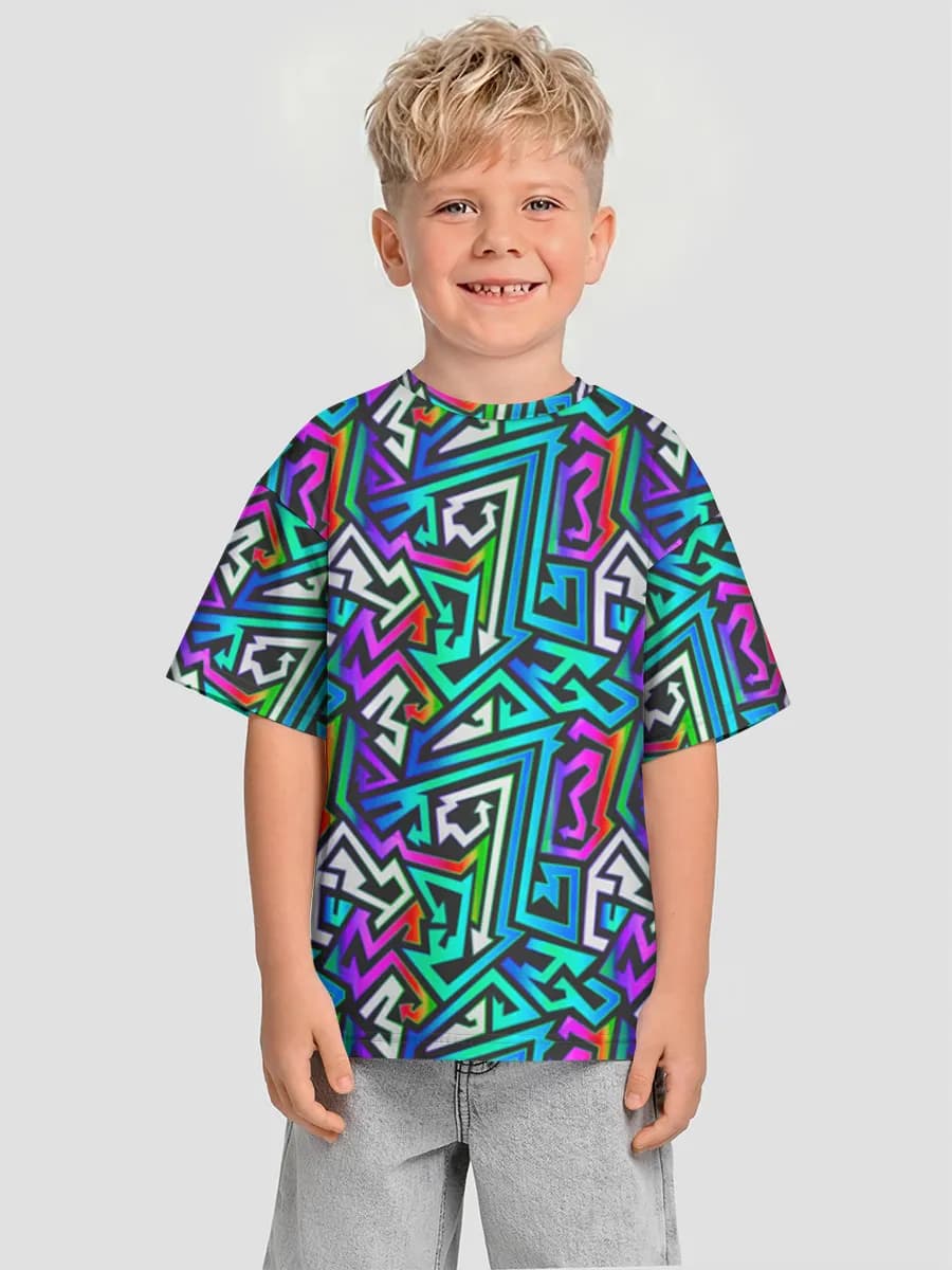 Boys' oversized cotton T-shirt