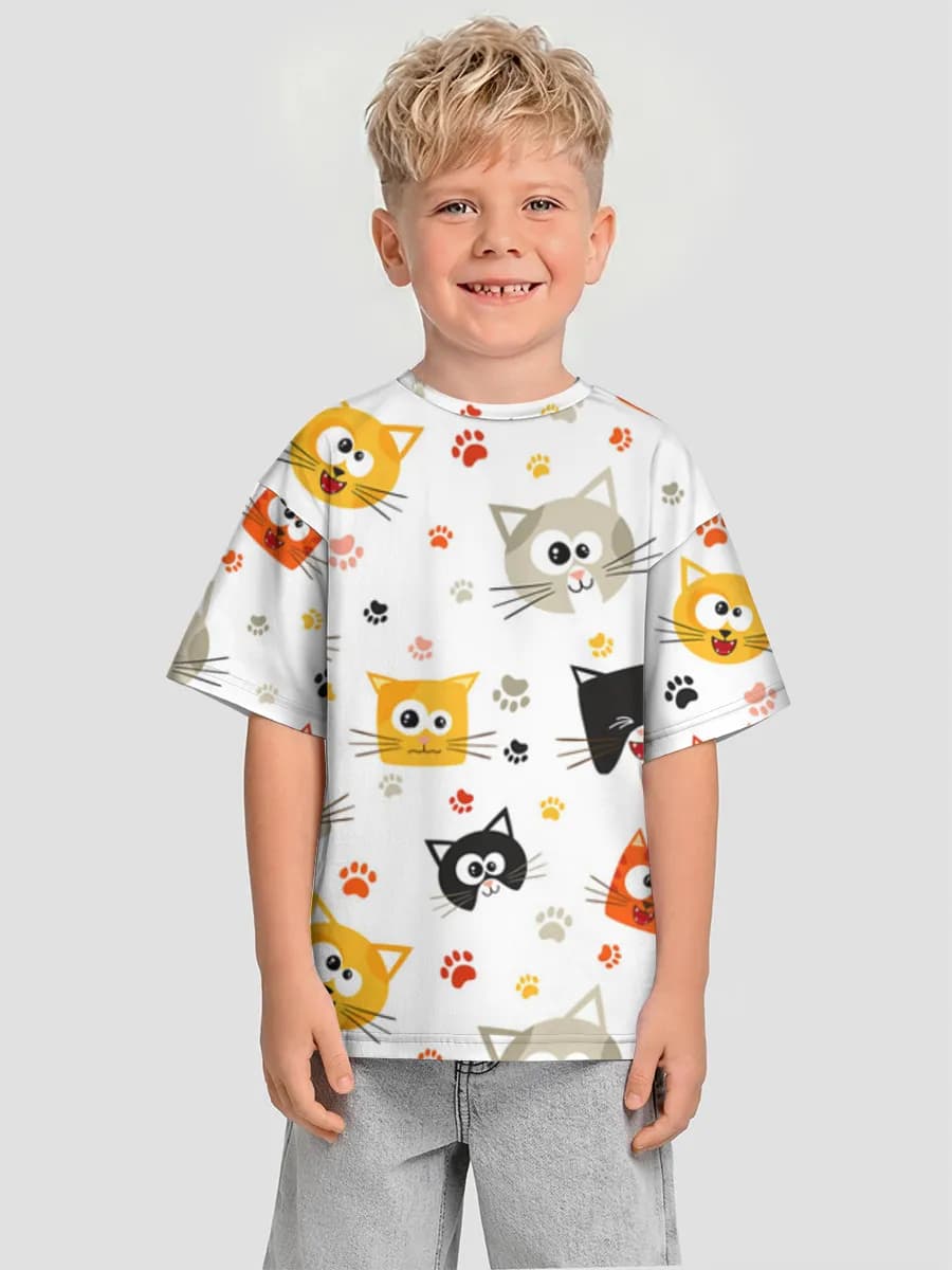 Boys' oversized cotton T-shirt
