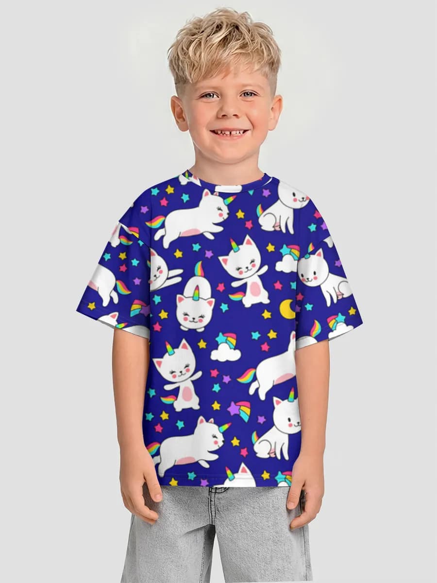 Boys' oversized cotton T-shirt