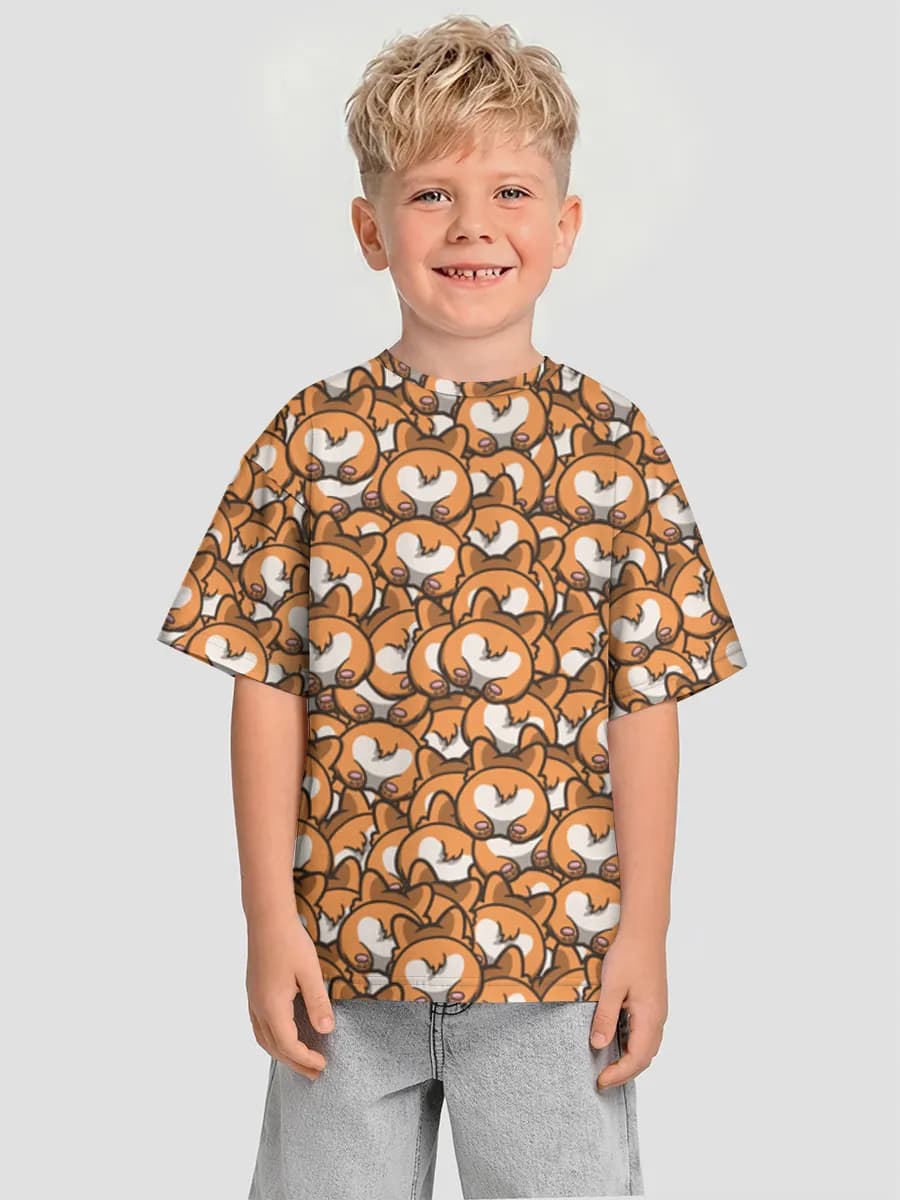 Boys' oversized cotton T-shirt