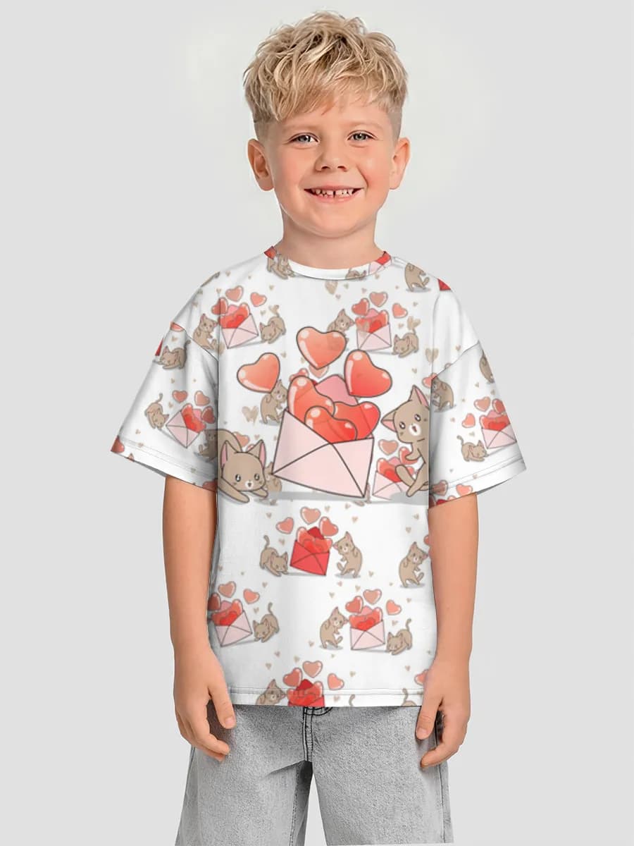 Boys' oversized cotton T-shirt