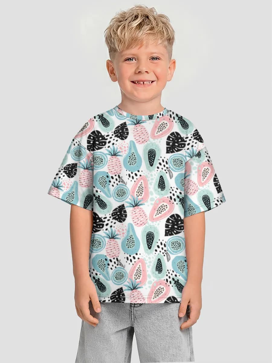 Boys' oversized cotton T-shirt