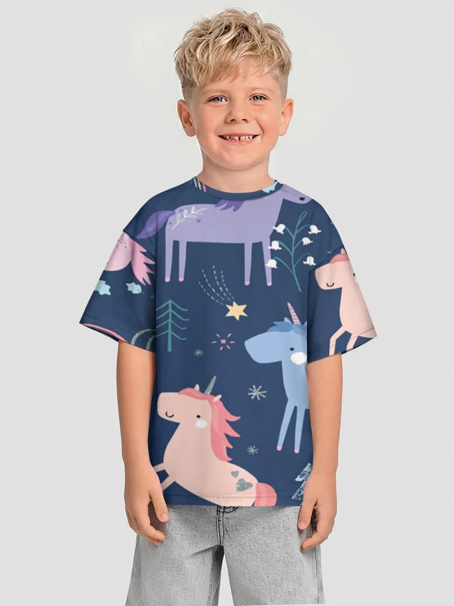 Boys' oversized cotton T-shirt