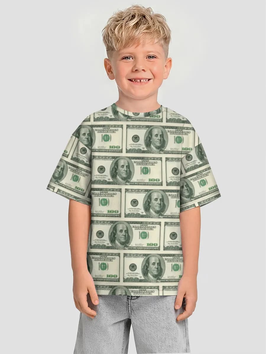 Boys' oversized cotton T-shirt
