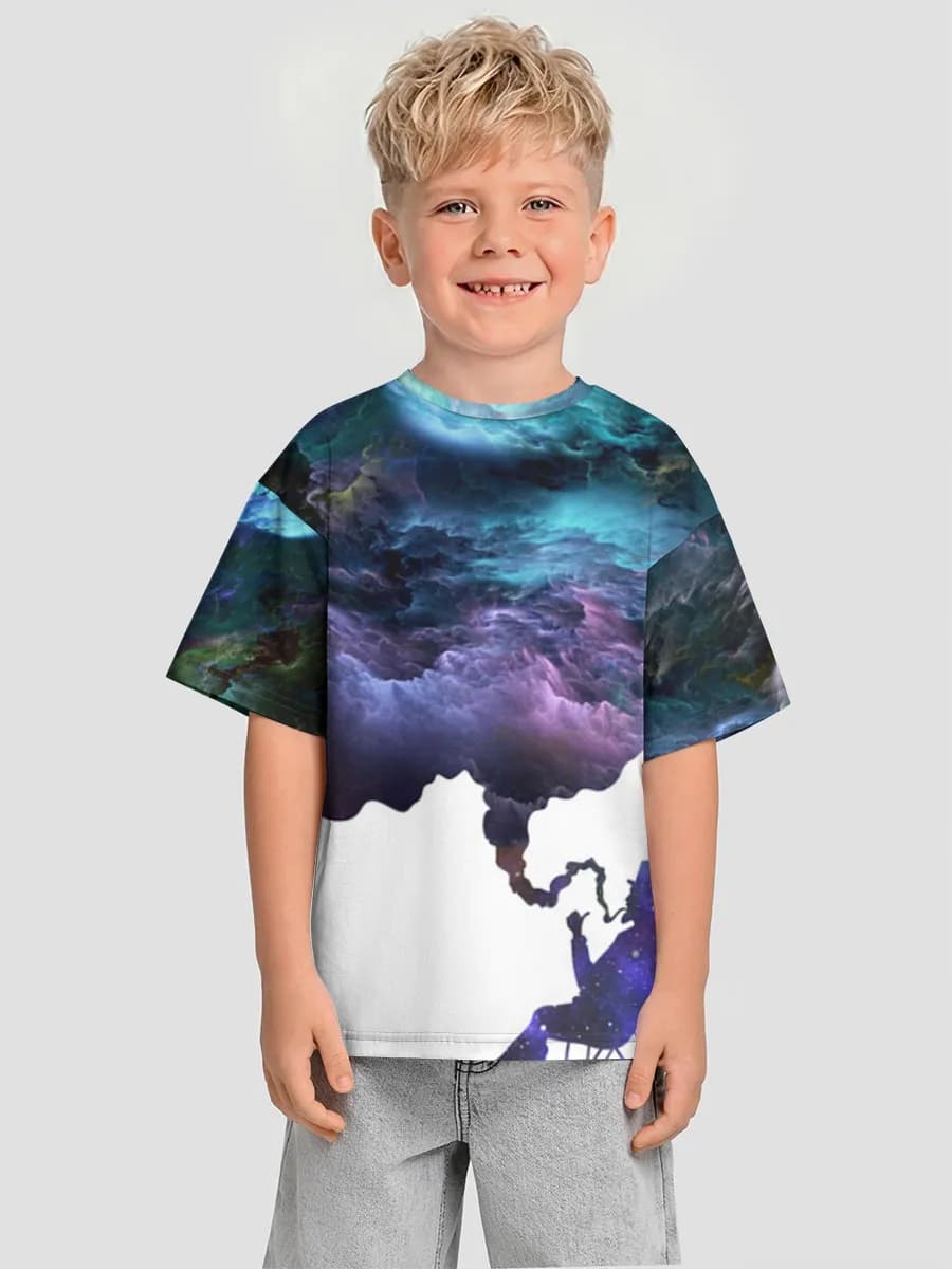 Boys' oversized cotton T-shirt