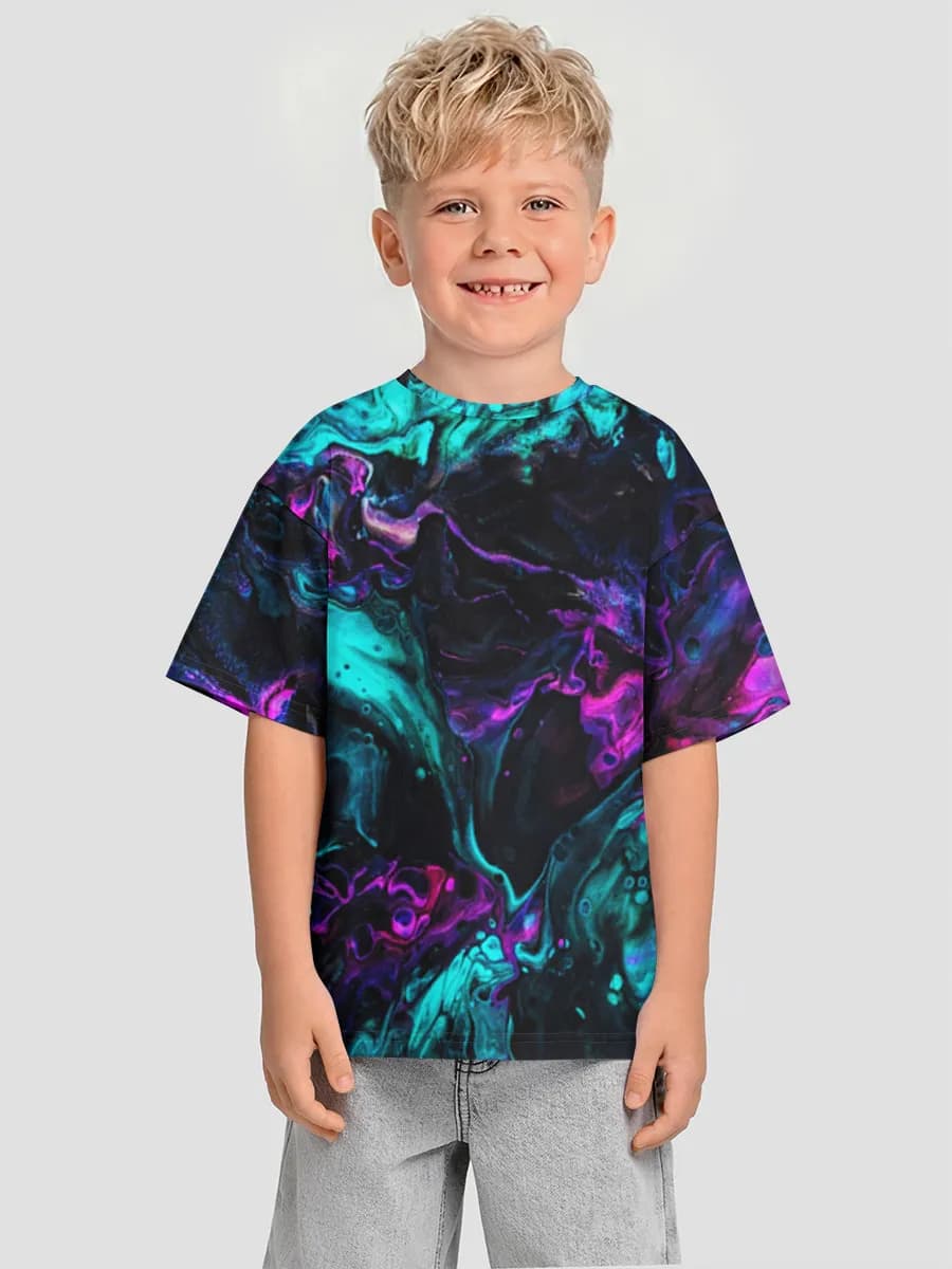 Boys' oversized cotton T-shirt