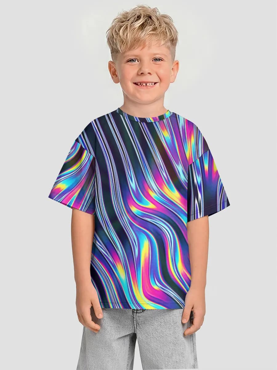 Boys' oversized cotton T-shirt