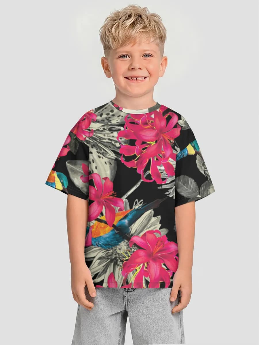 Boys' oversized cotton T-shirt