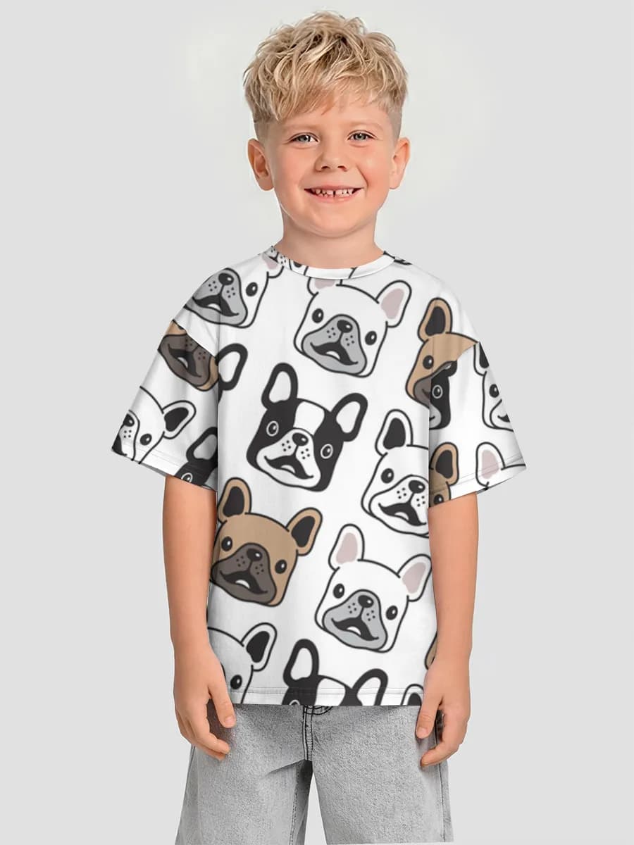 Boys' oversized cotton T-shirt