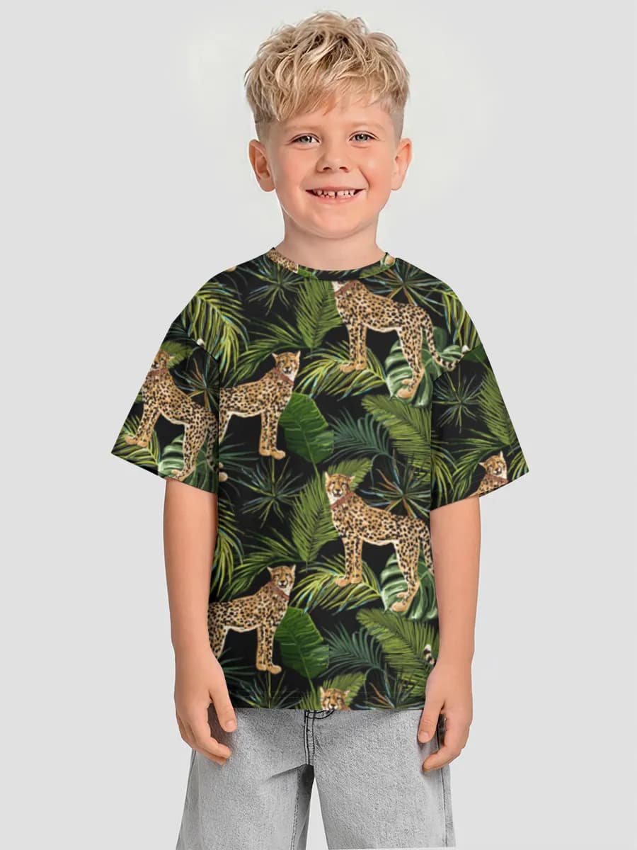 Boys' oversized cotton T-shirt