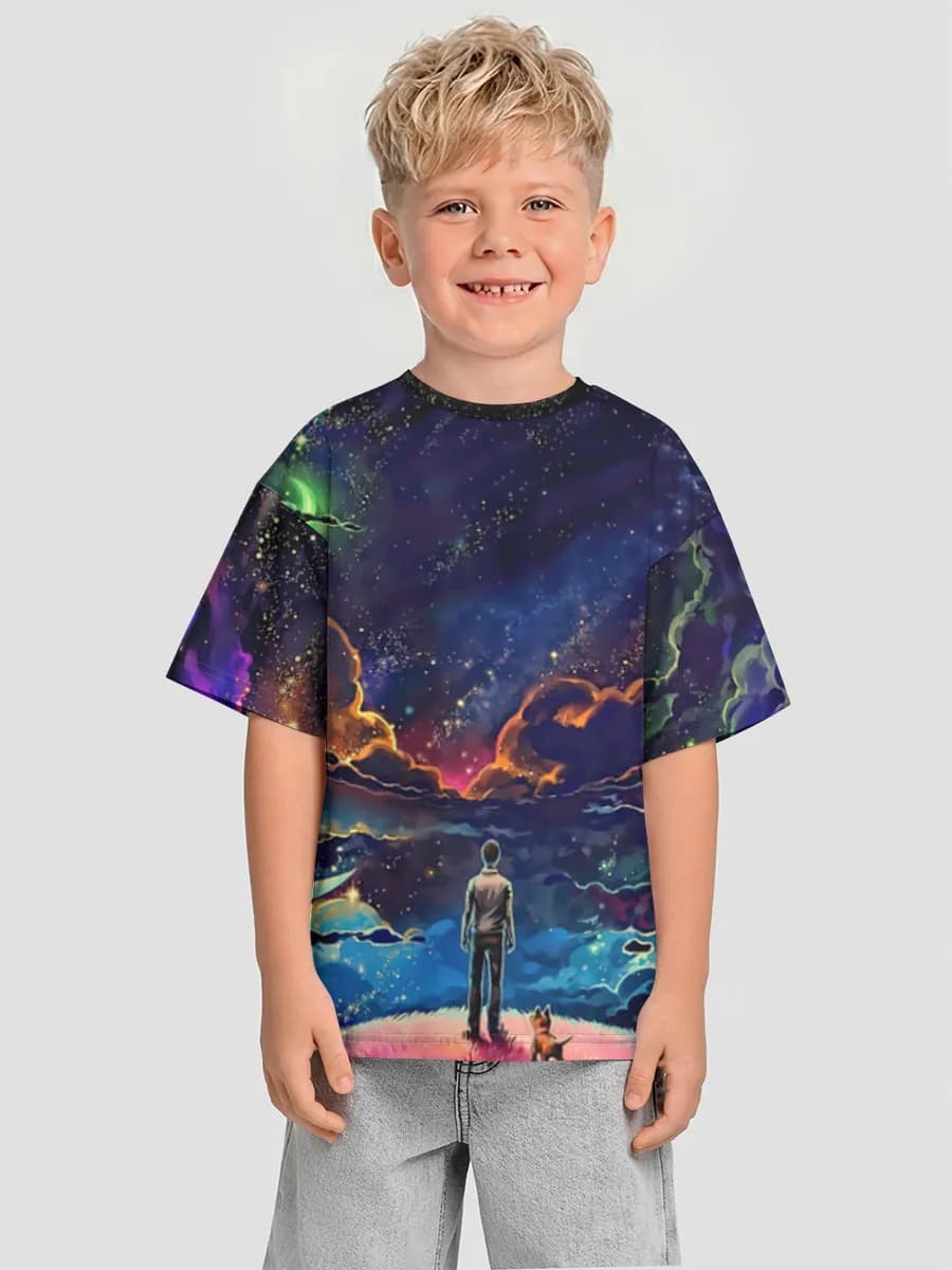 Boys' oversized cotton T-shirt