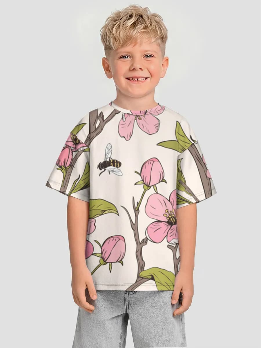 Boys' oversized cotton T-shirt