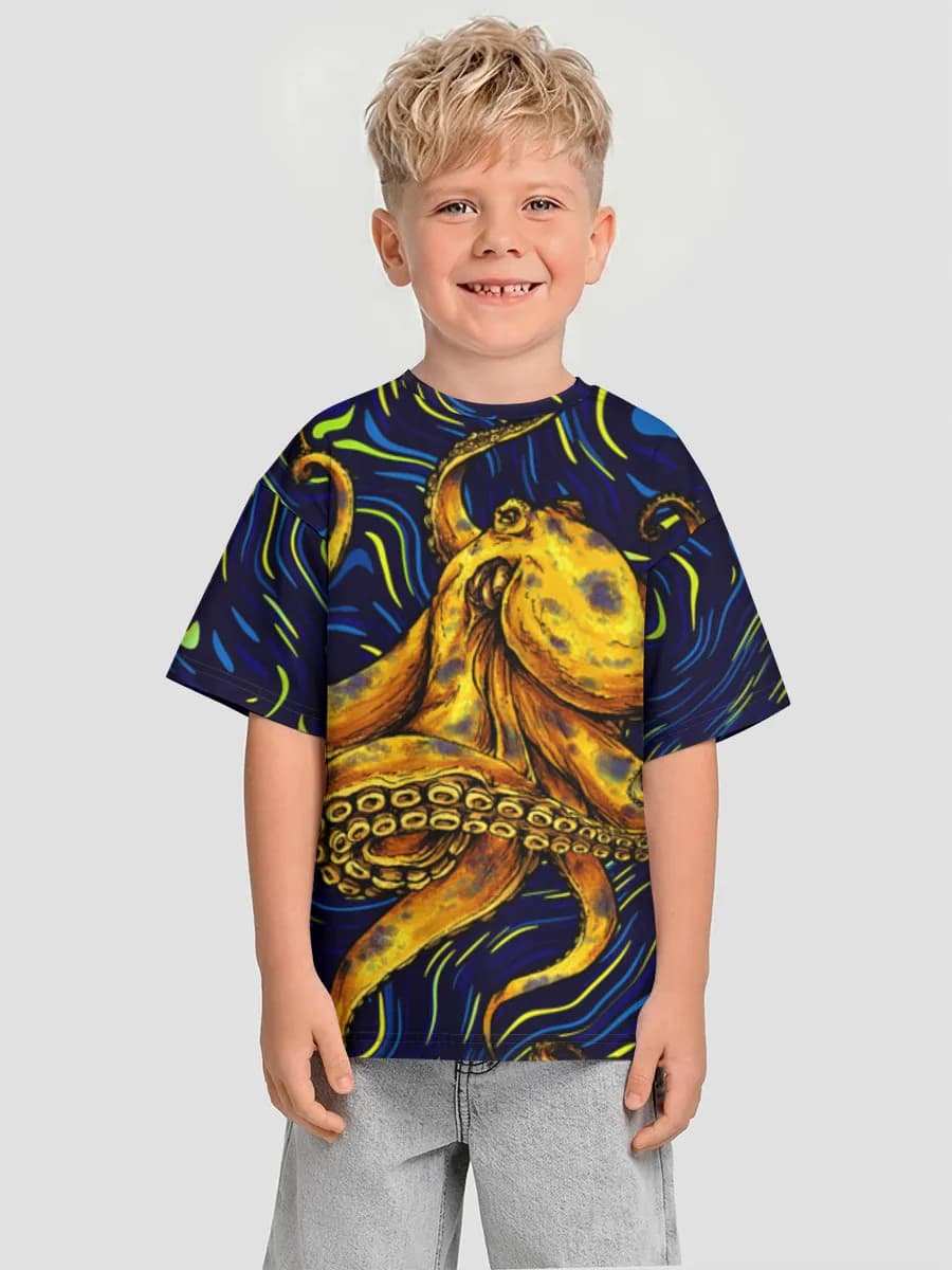 Oversized Baumwoll-T-Shirt Jungen