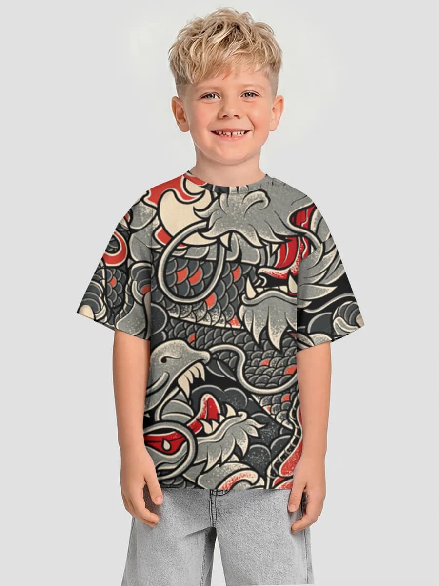 Boys' oversized cotton T-shirt
