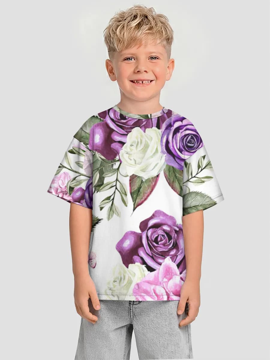 Boys' oversized cotton T-shirt