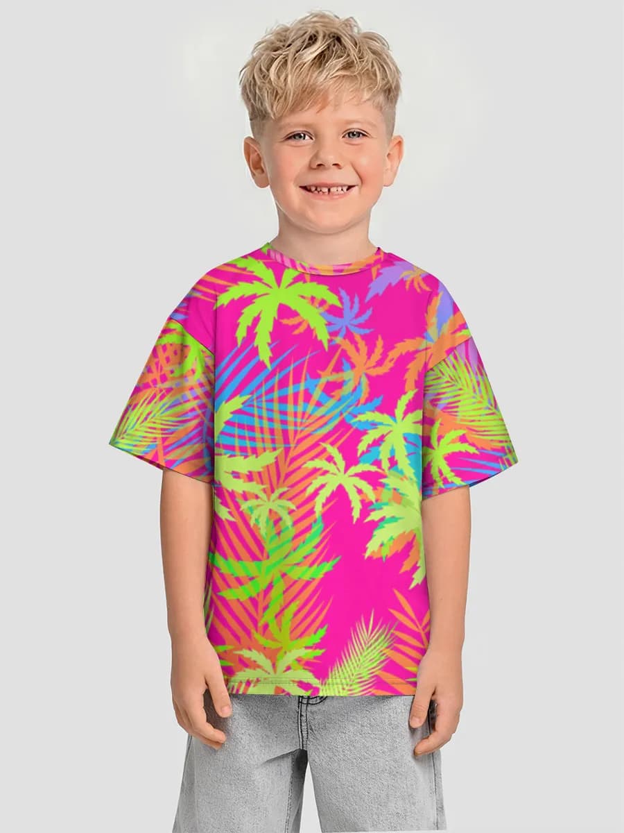 Boys' oversized cotton T-shirt