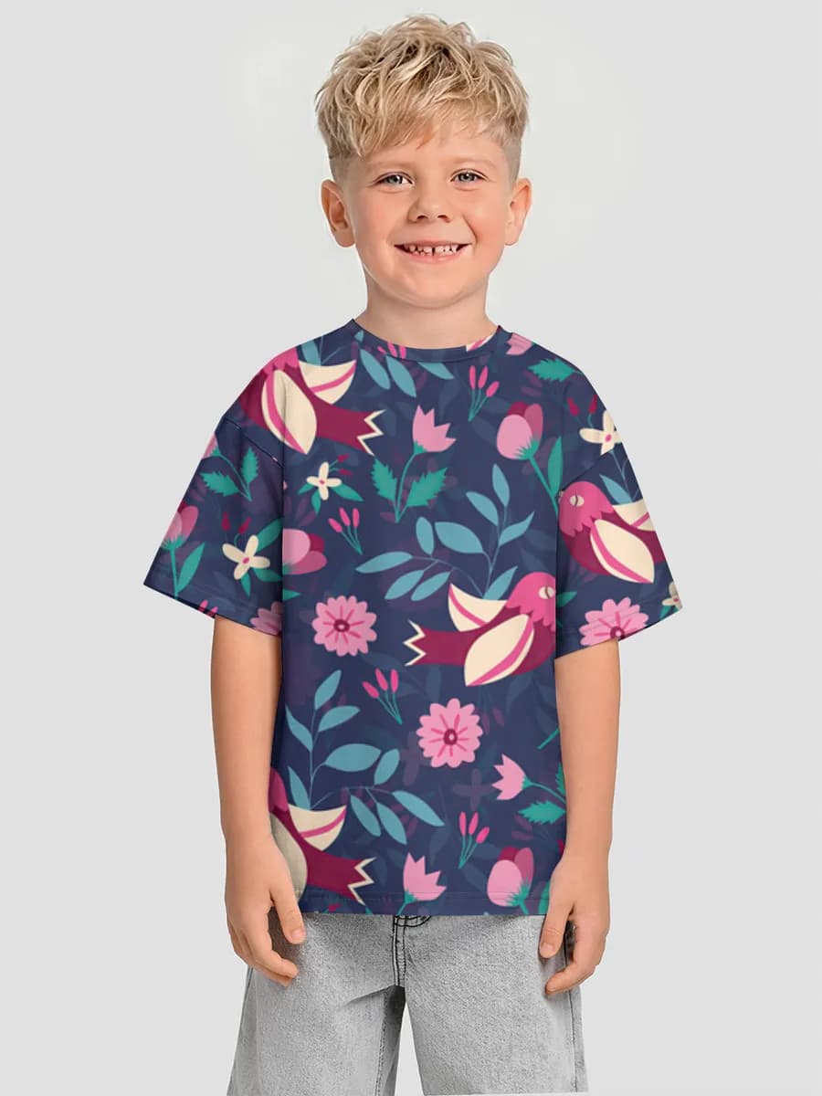 Boys' oversized cotton T-shirt