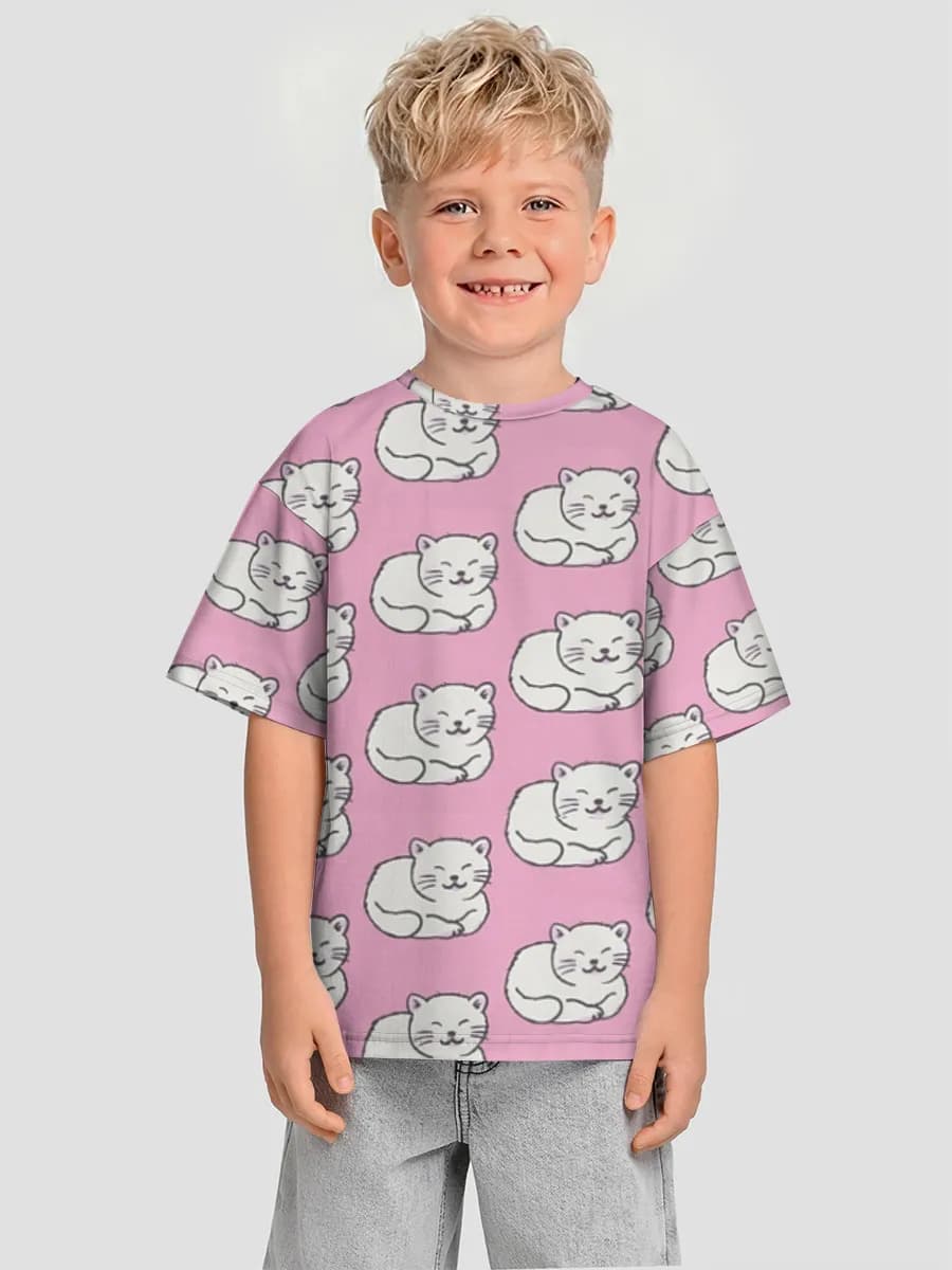 Boys' oversized cotton T-shirt
