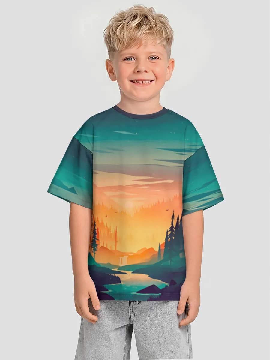 Boys' oversized cotton T-shirt