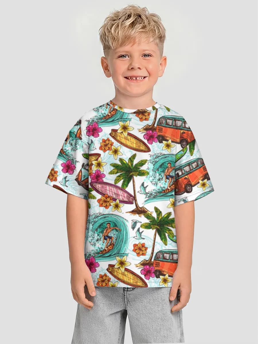 Boys' oversized cotton T-shirt