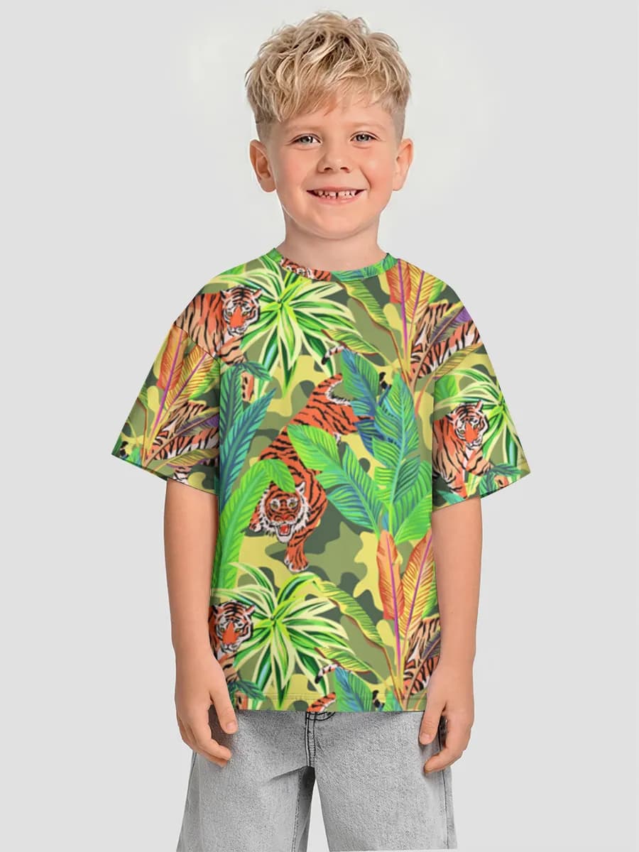 Boys' oversized cotton T-shirt