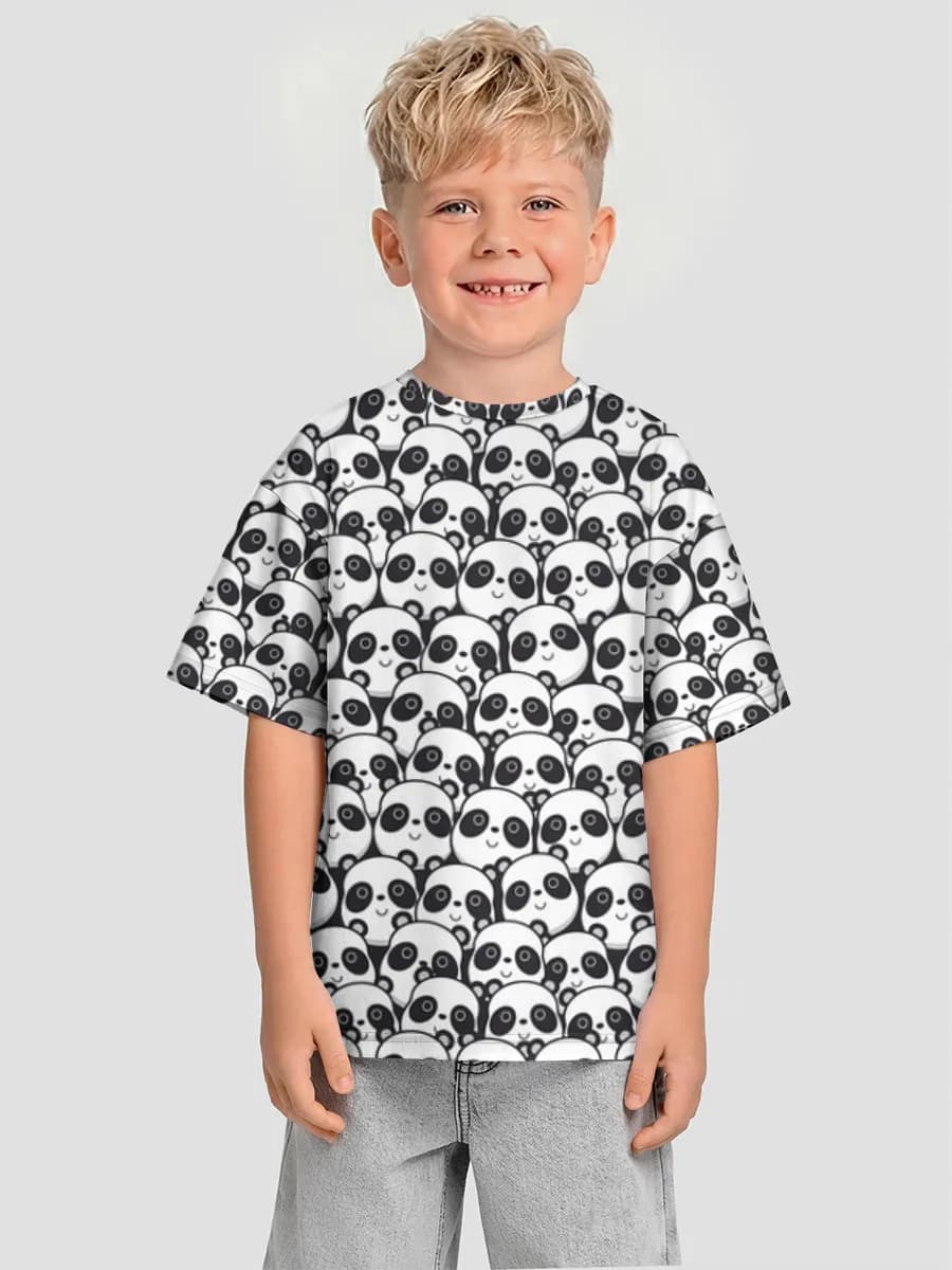 Boys' oversized cotton T-shirt