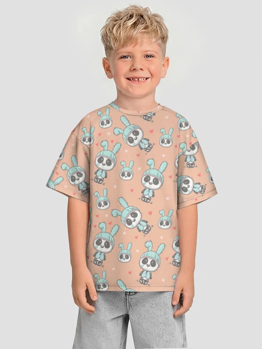Oversized Baumwoll-T-Shirt Jungen
