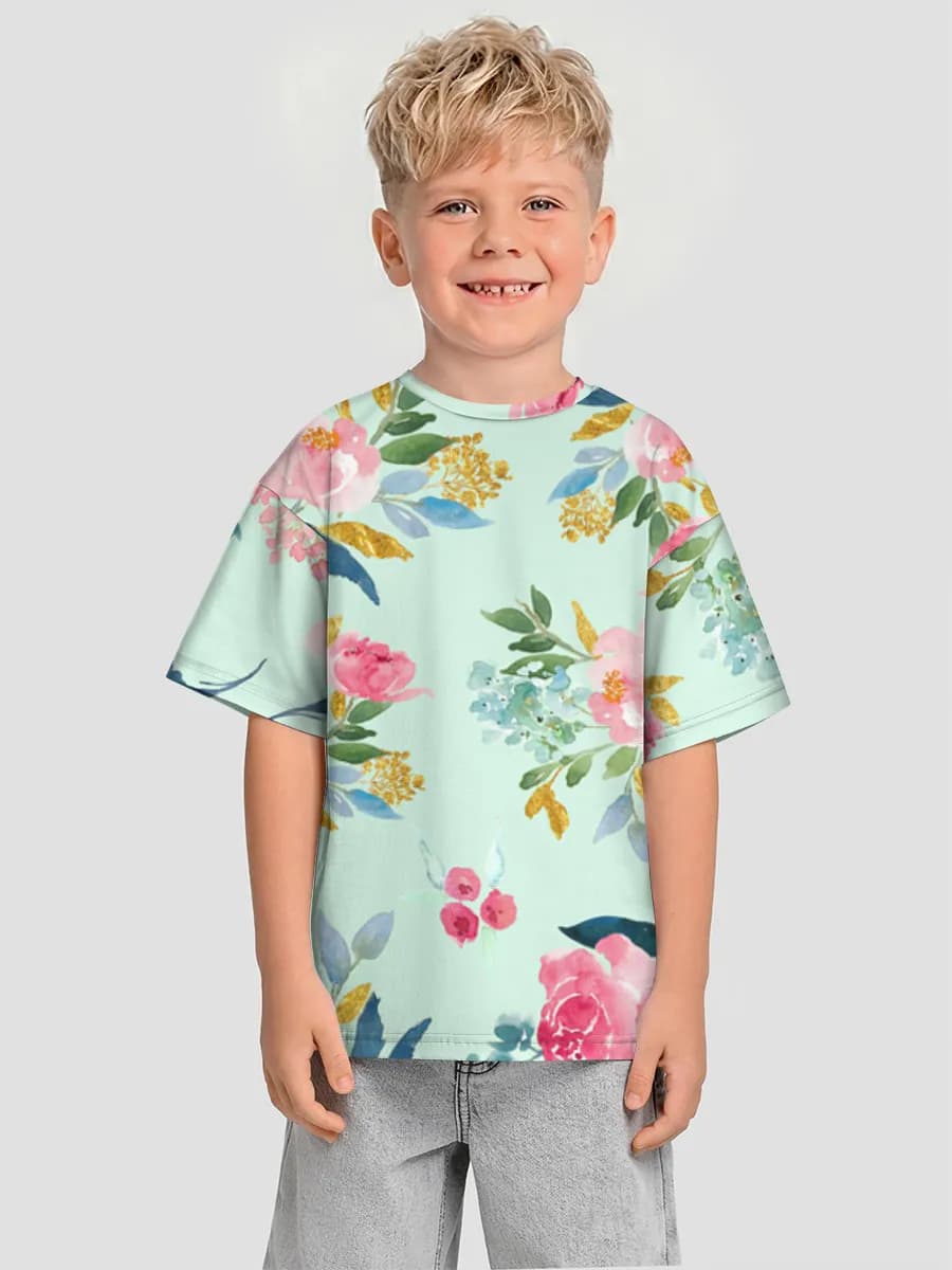 Boys' oversized cotton T-shirt