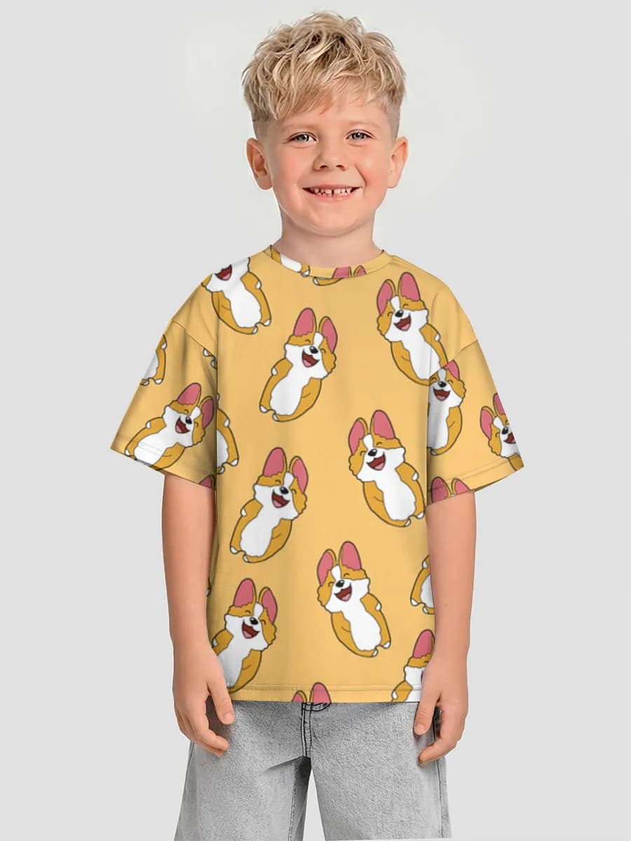 Boys' oversized cotton T-shirt
