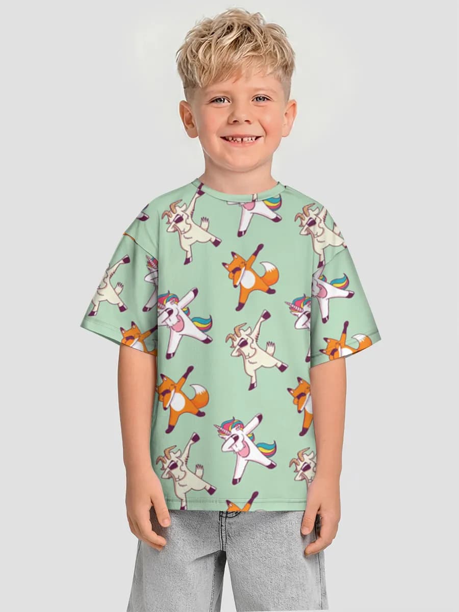 Boys' oversized cotton T-shirt