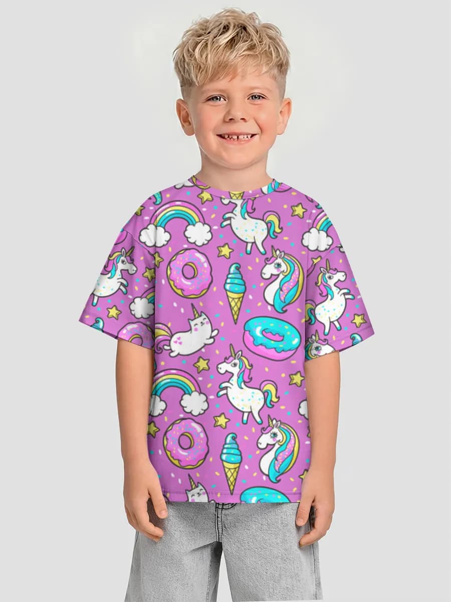 Oversized Baumwoll-T-Shirt Jungen