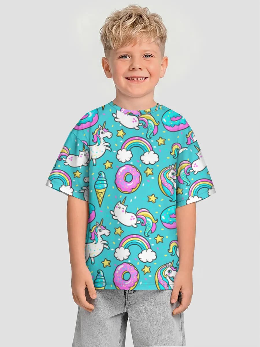 Boys' oversized cotton T-shirt