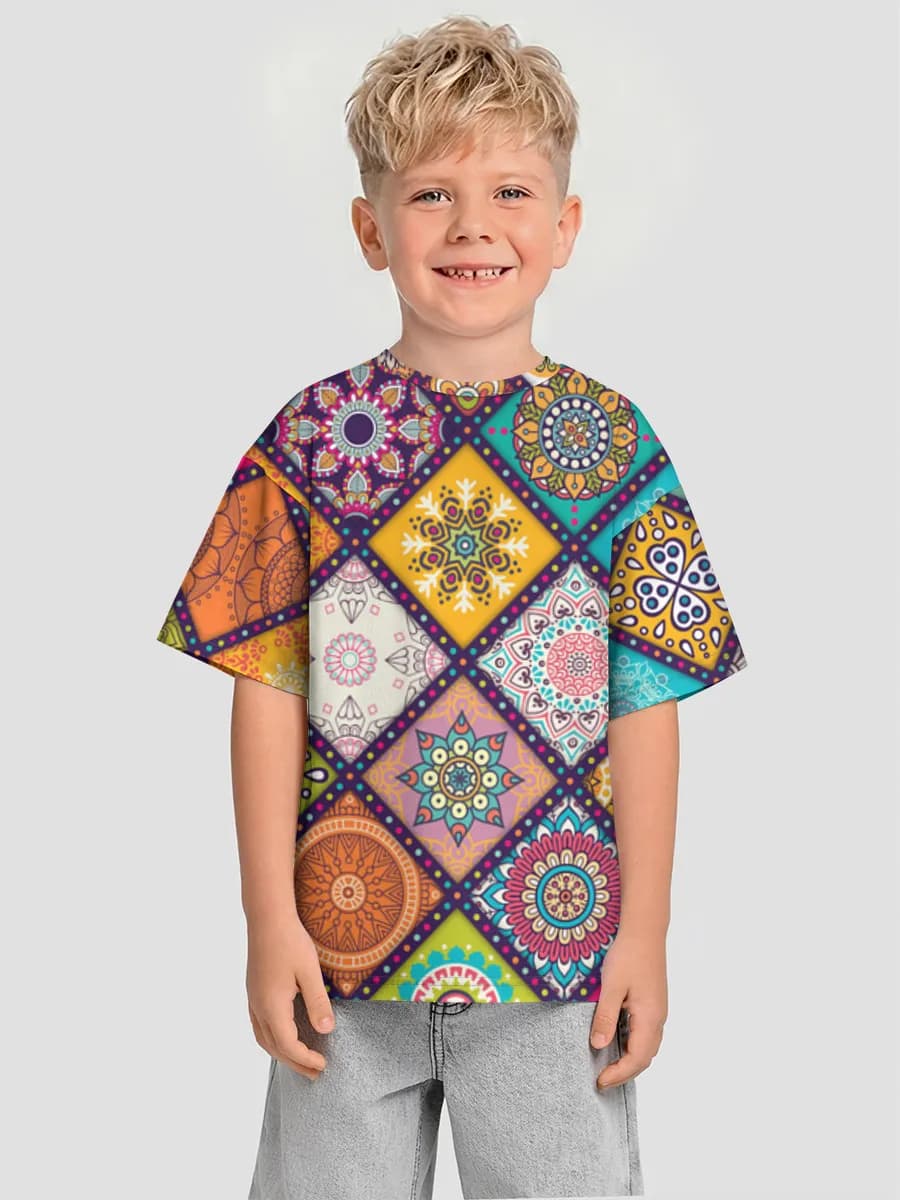 Boys' oversized cotton T-shirt