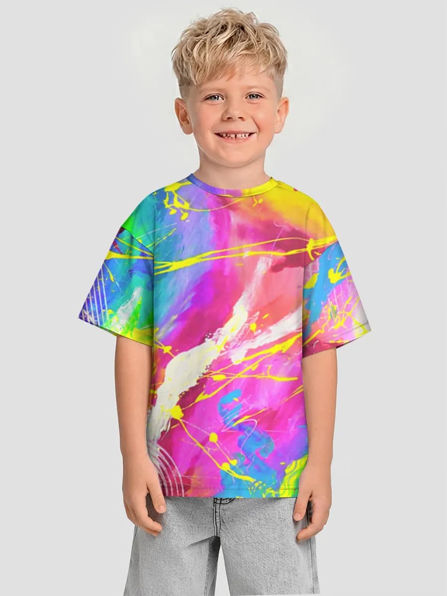 Boys' oversized cotton T-shirt