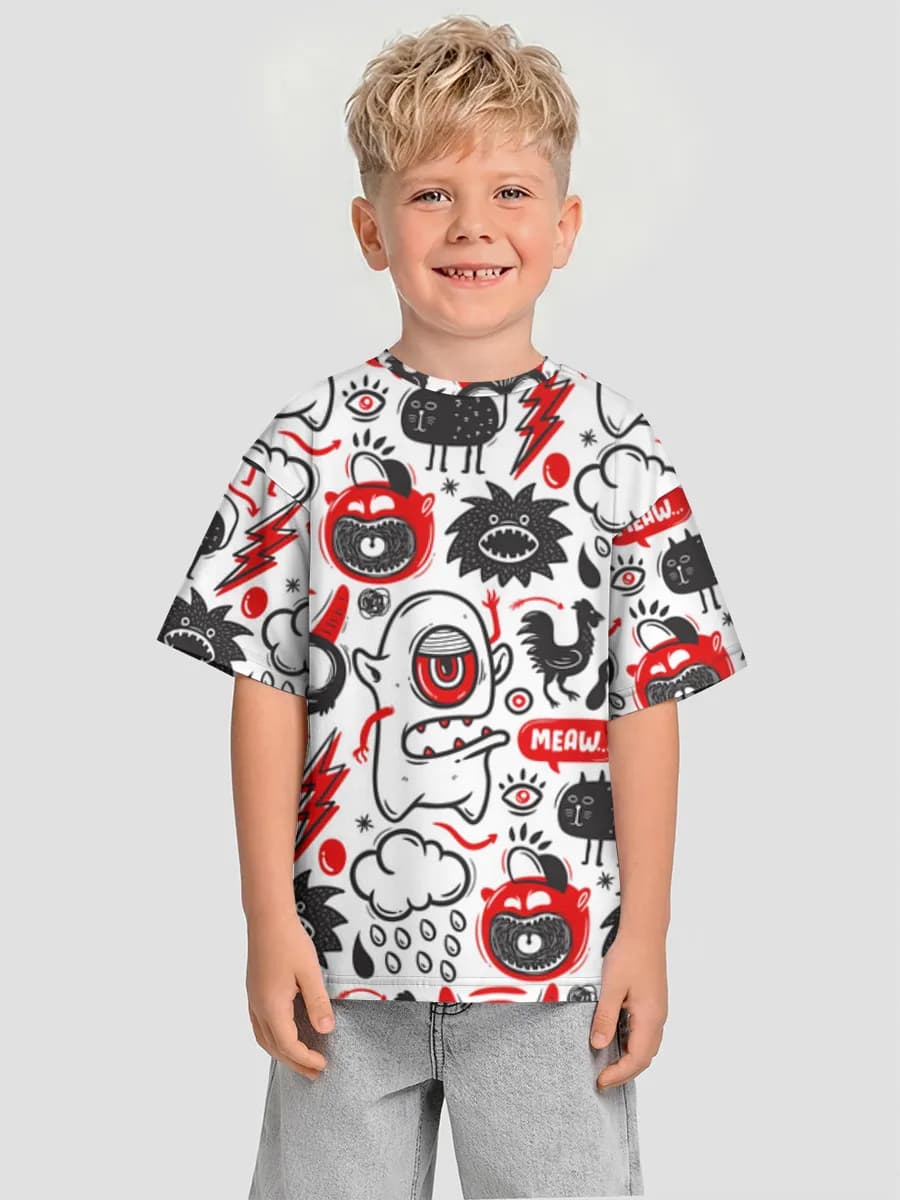 Boys' oversized cotton T-shirt