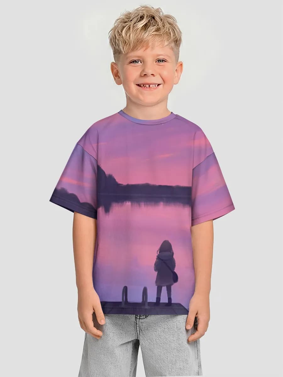 Oversized Baumwoll-T-Shirt Jungen