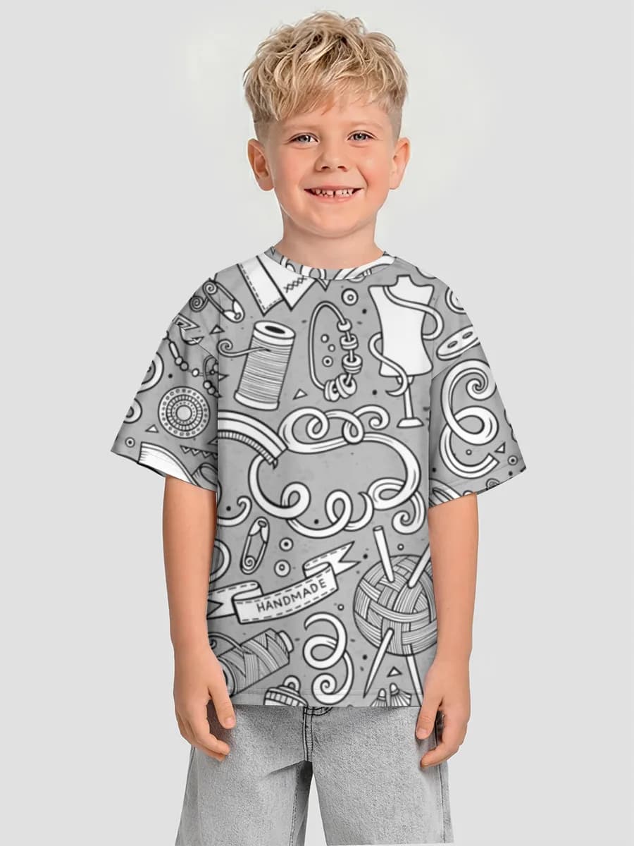Boys' oversized cotton T-shirt