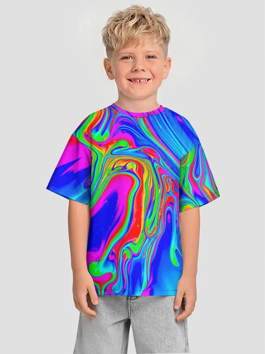 Boys' oversized cotton T-shirt