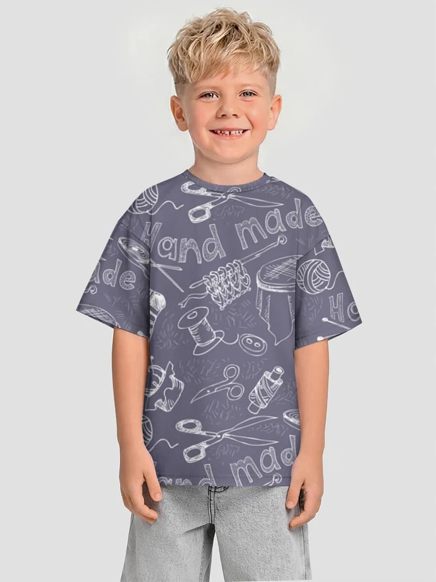 Boys' oversized cotton T-shirt