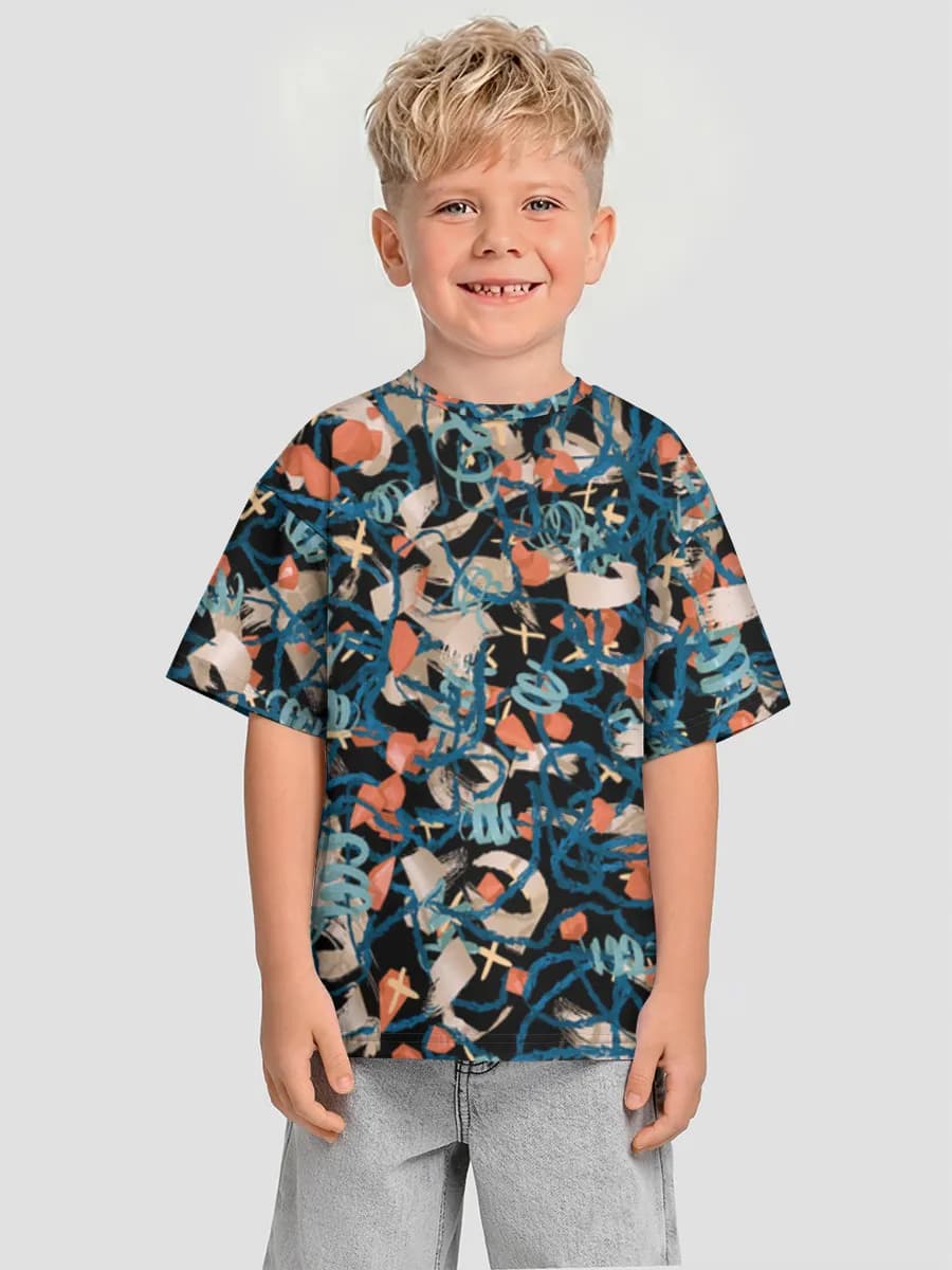 Boys' oversized cotton T-shirt