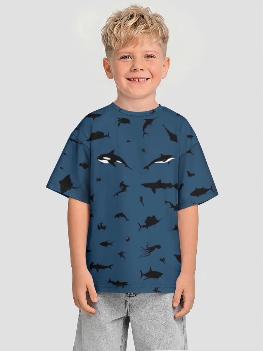 Oversized Baumwoll-T-Shirt Jungen