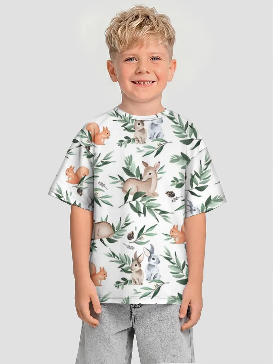 Boys' oversized cotton T-shirt