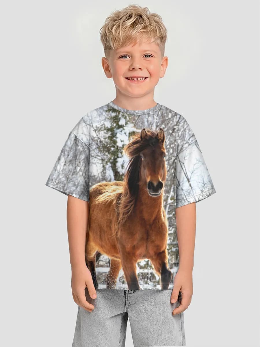 Oversized Baumwoll-T-Shirt Jungen